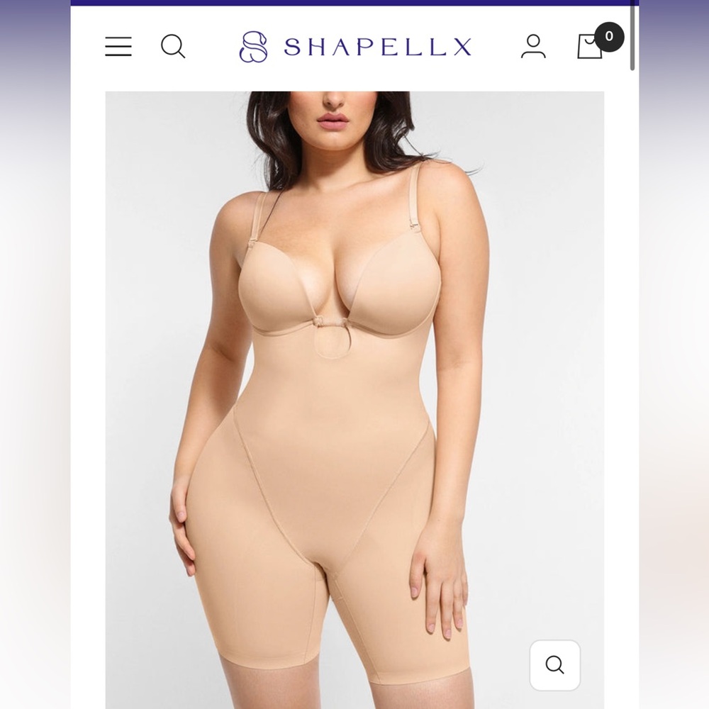 Women's Tan Backless Bodysuit Shapewear